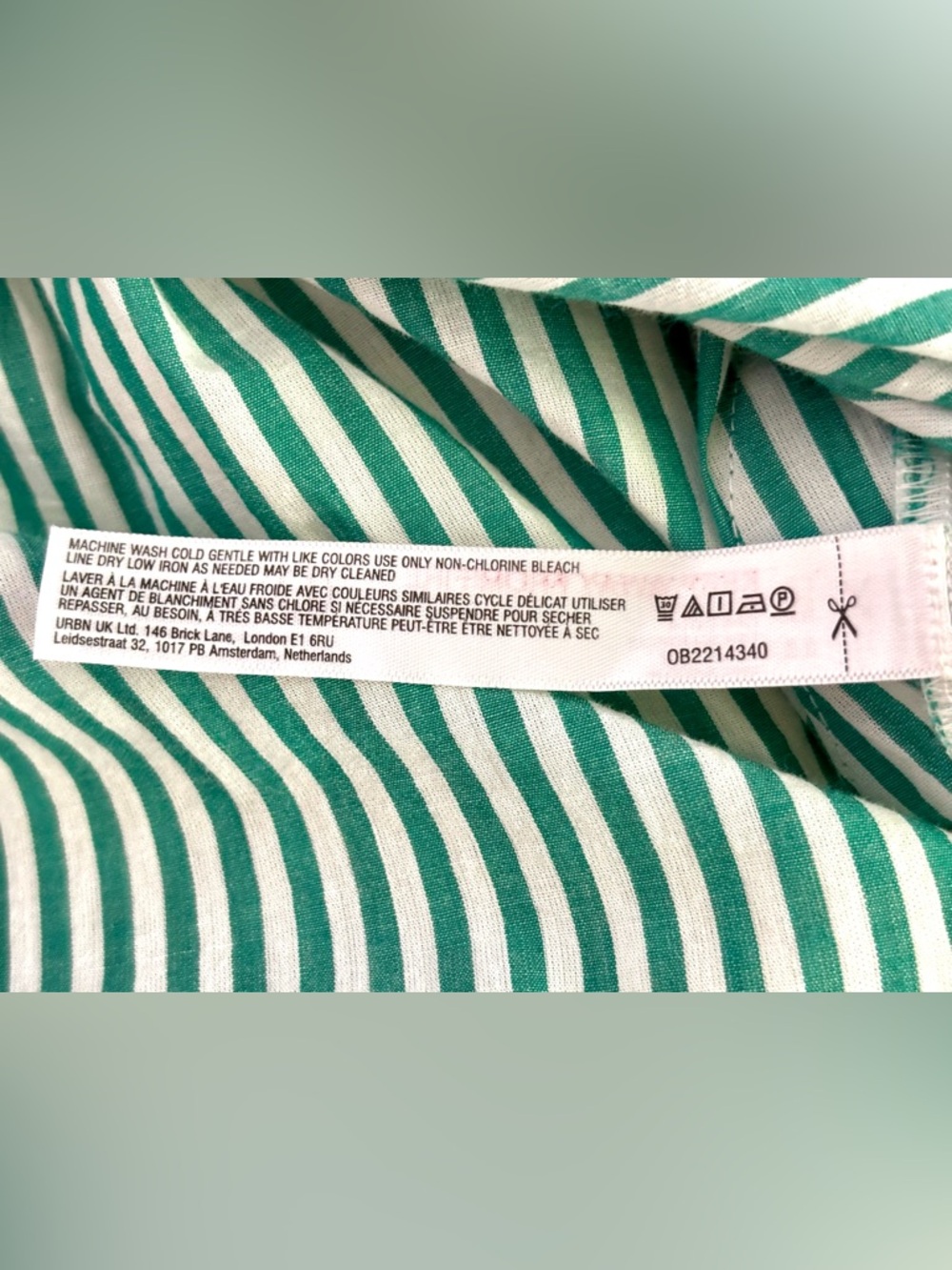 NWT Anthropologie Maeve Mabel Boxy Oxford Green Stripe Embroidered Button SZ XS - Picture 12 of 12